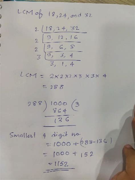 find the smallest 4 digit number which is divisible by 18
